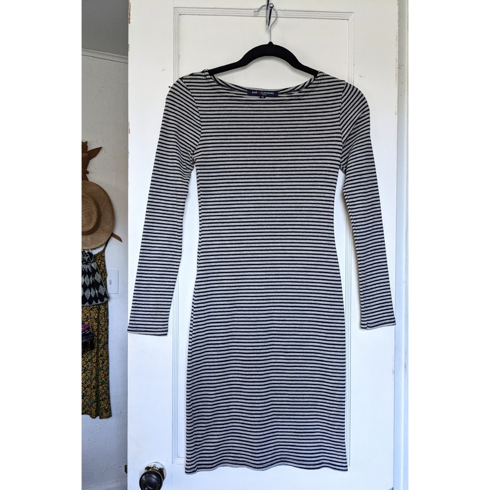 Ribbed Long Sleeve Bodycon Dress